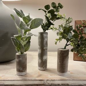 3pc Concrete Vases // Gray, White